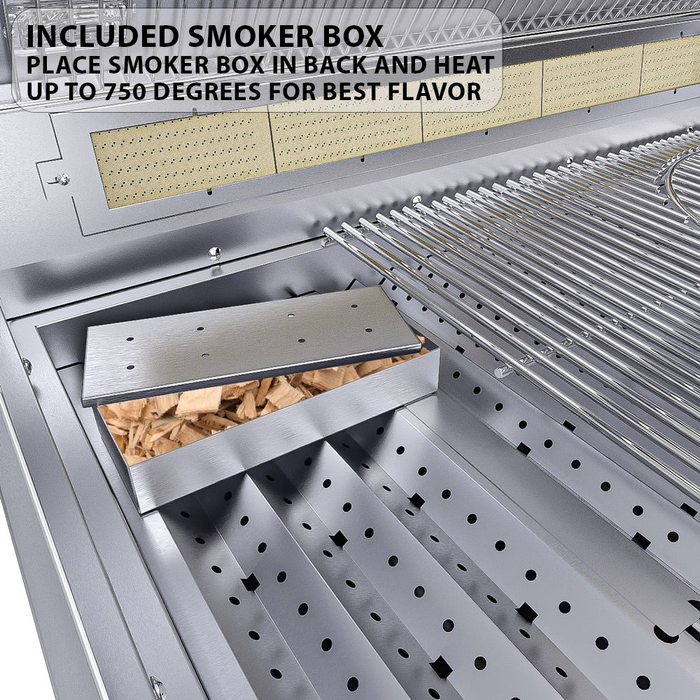 Sunstone Metal Products  Ruby Series 36" Built-In 4-Burner with Rear Infrared Burner