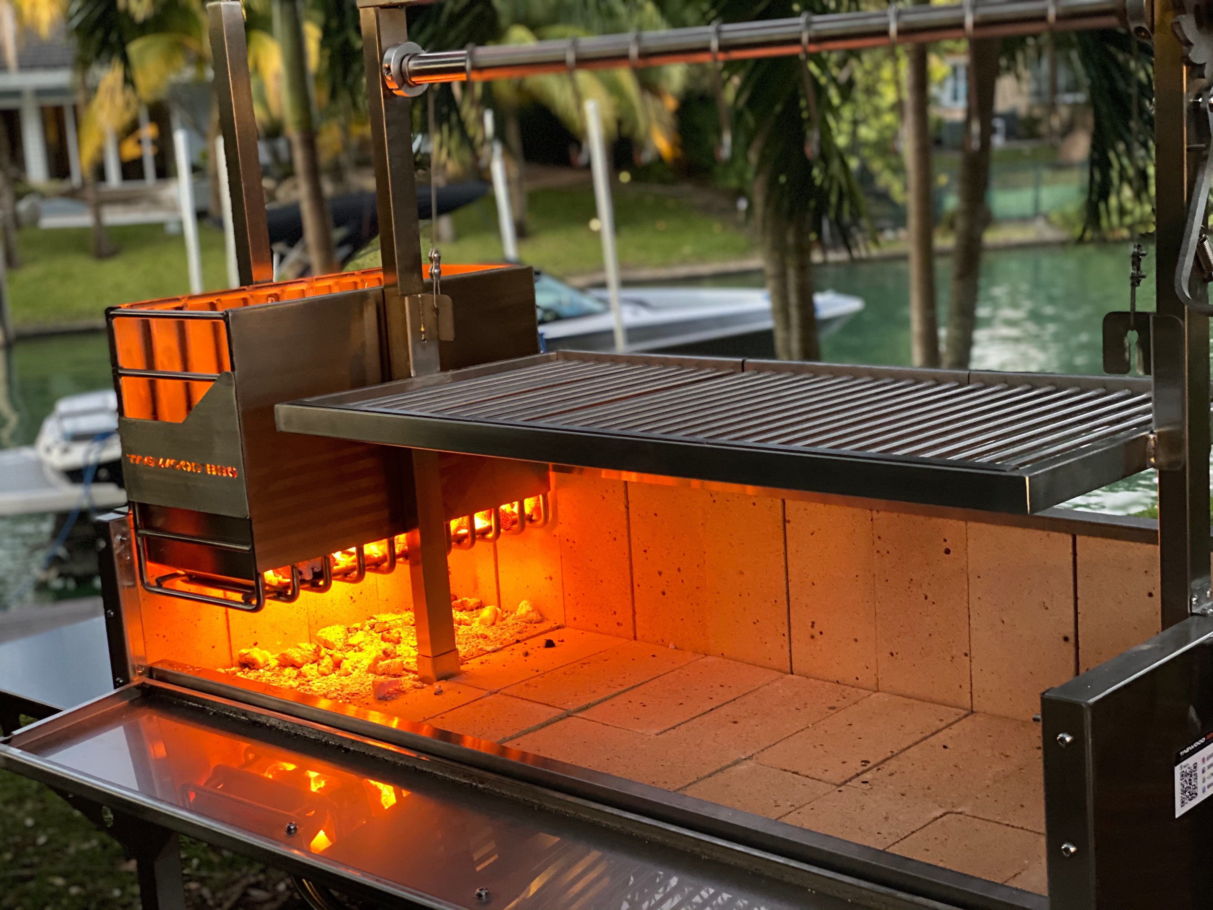 Tagwood BBQ03SS – Argentine Stainless Steel Wood & Charcoal Grill Partially Built