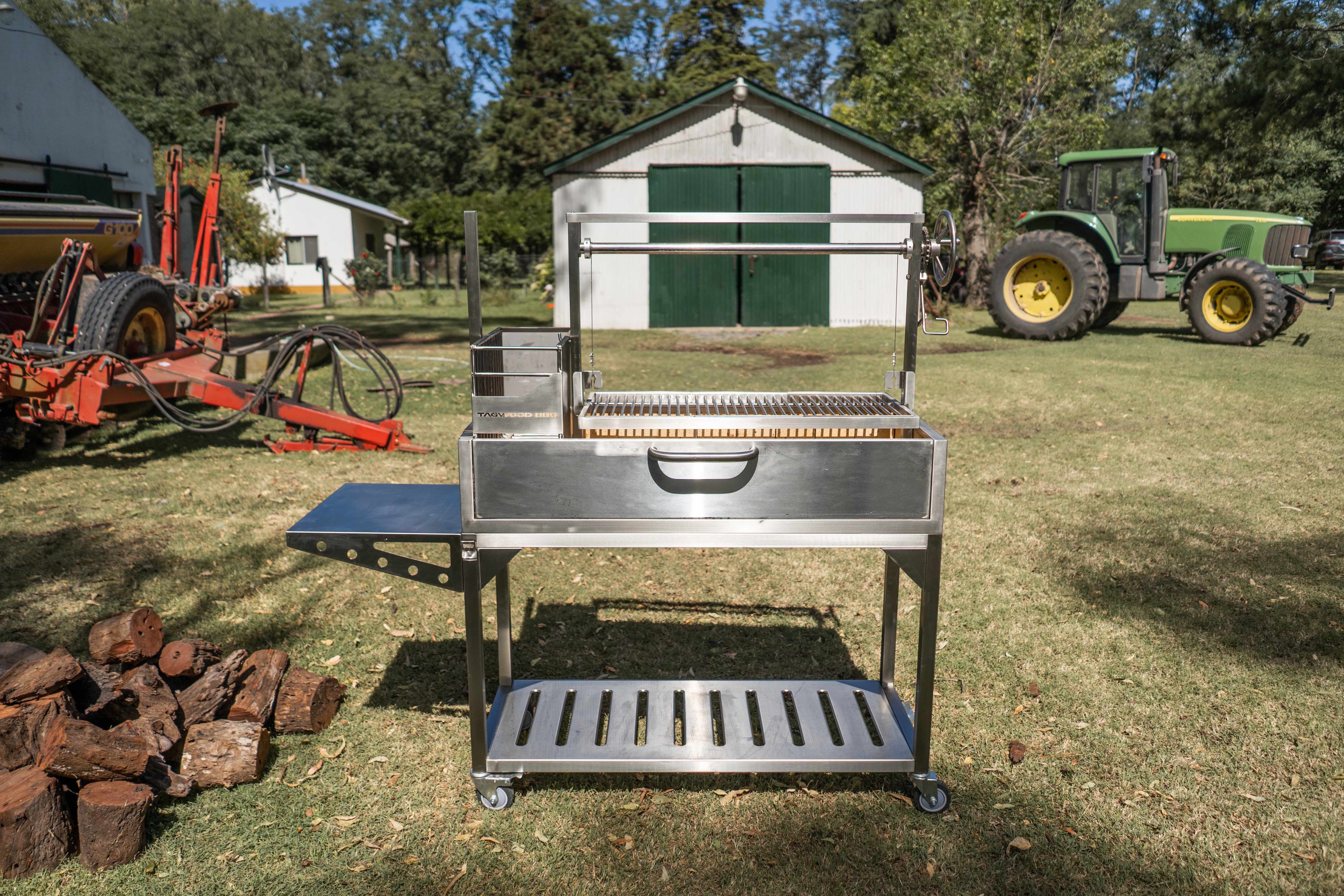 Tagwood BBQ03SS – Argentine Stainless Steel Wood & Charcoal Grill Partially Built