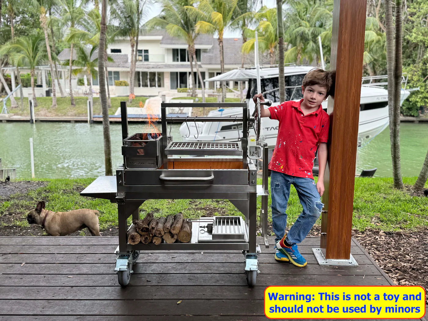 Tagwood BBQ03SS MINI– Argentine Stainless Steel Wood & Charcoal Grill Partially Built