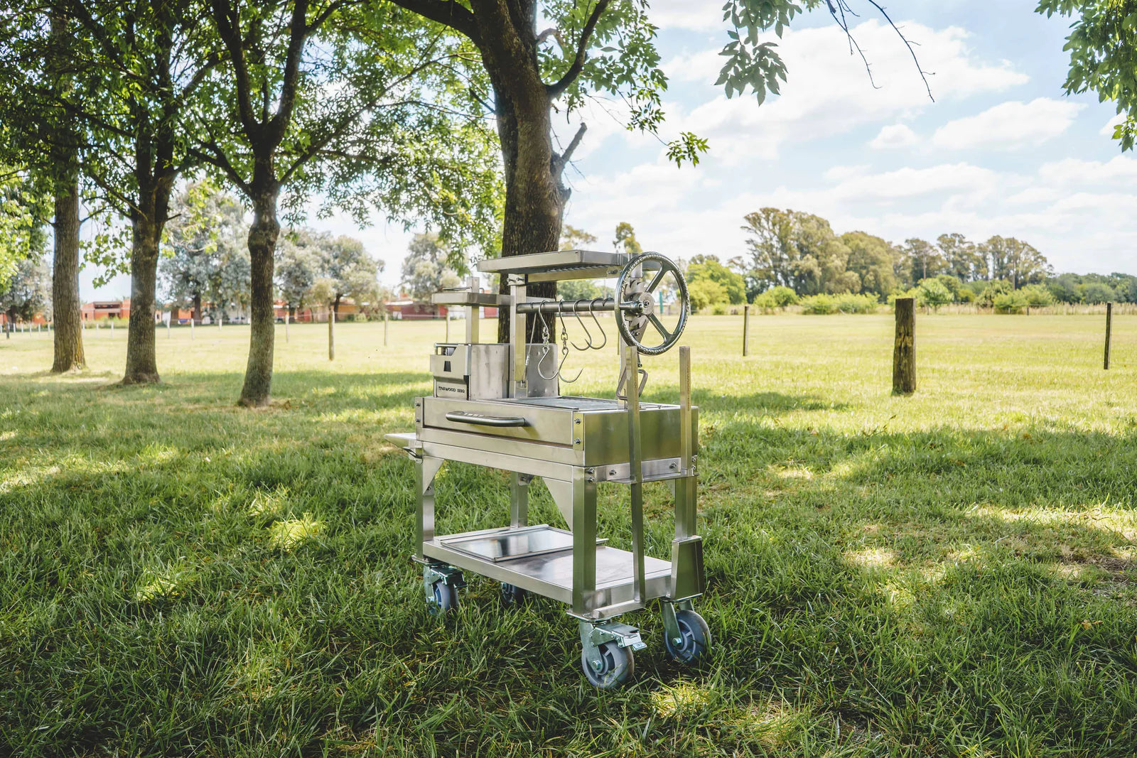 Tagwood BBQ03SS MINI– Argentine Stainless Steel Wood & Charcoal Grill Partially Built