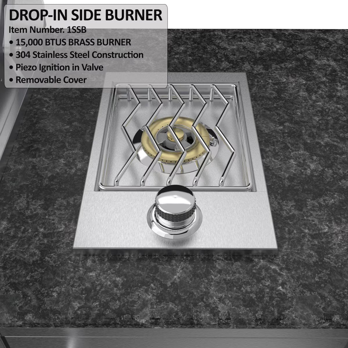 Sunstone Bayou 8′6″ Stainless Steel Outdoor Kitchen Island Package with Grill, Burner, Refrigerator & Sink