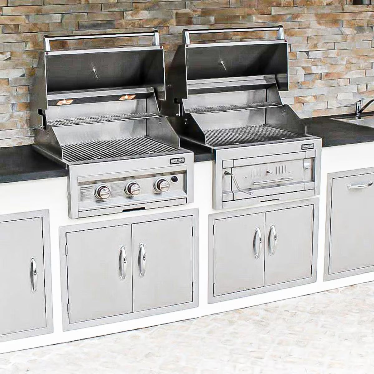 Sunstone 28" Built-In Charcoal & Wood Grill